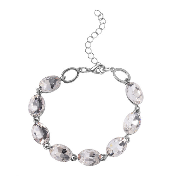 Wei&szlig;er Kristall Armband ca. 19 cm