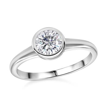 2er Set - Moissanit Ring und Anh&auml;nger, 925 Silber platiniert (Gr&ouml;&szlig;e 19.00) ca. 1.50 ct