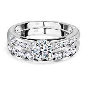 Funkelnde Königin- 2er-Set Moissanit Ringe- 1,46 ct.