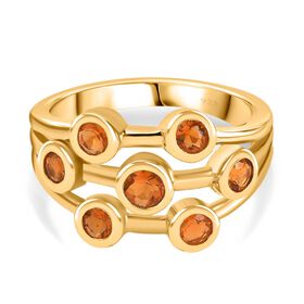 AA Salamanca Feueropal Ring 925 Silber Gelbgold Vermeil (Größe 21.00) ca. 0,66 ct
