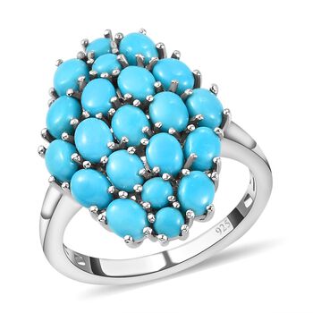 Amerikanischer, Nat&uuml;rlicher Sleeping Beauty T&uuml;rkis-Ring, 925 Silber platiniert  ca. 2,47 ct