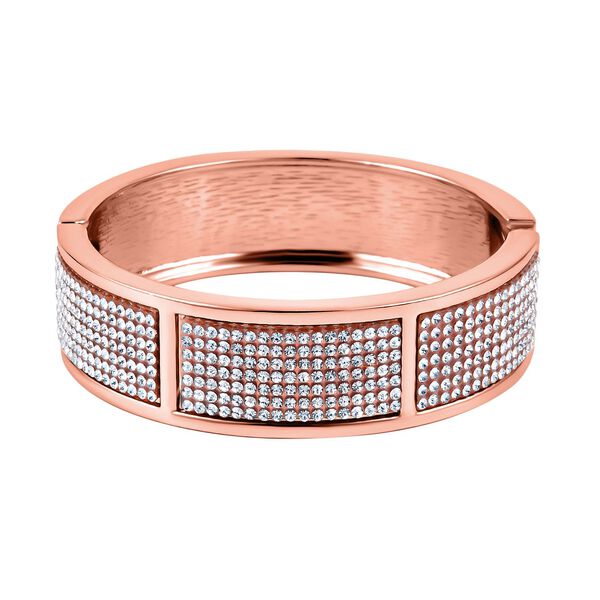 Weißer Kristall Armreif ca. 19 cm, Rosefarben image number 5