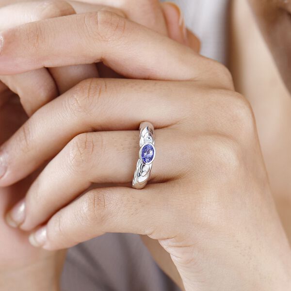 Tansanit und Zirkon Ring - 0,55 ct. image number 3