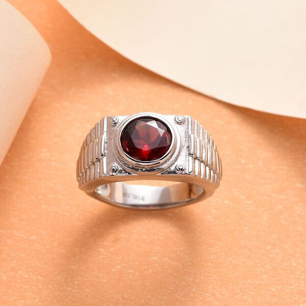 Roter Granat Ring, Edelstahl, (Gr&ouml;&szlig;e 18.00), ca. 2.34 ct image number 2