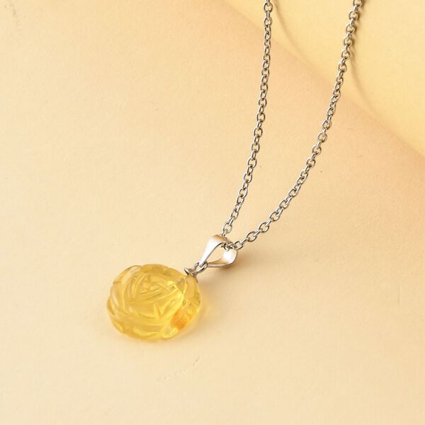 Natürlicher Bernstein Anhänger mit Kette, 925 Silber rhodiniert image number 2