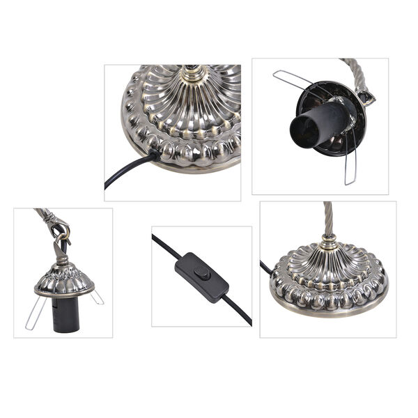 Handgefertigte orientalische Mosaik Glas Tischlampe - Lampenschirm Form, Gr&ouml;&szlig;e 15x15x50 cm, Blau image number 6