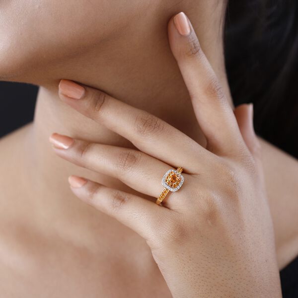 Salamanca Feueropal Ring, 925 Silber vergoldet (Gr&ouml;&szlig;e 17.00) ca. 0.67 ct image number 3