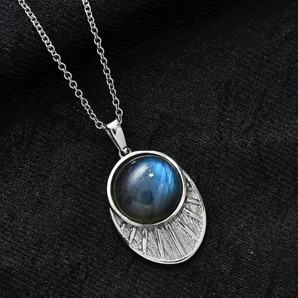 AAA Labradorit Anh&auml;nger mit 50cm Kette - 11,50 ct. image number 2