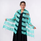 Modal-Seide-Schal, Streifendesign, 175x60 cm, Grün