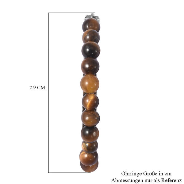 Gelbe Tigerauge-Creolen, Edelstahl ca. 3,50 ct image number 5