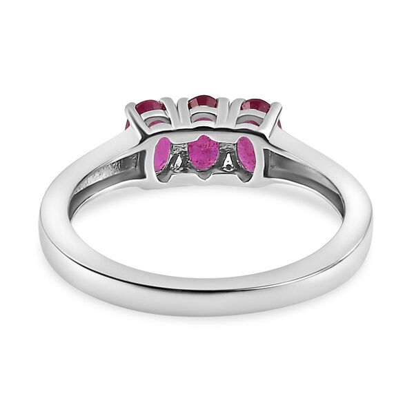 Afrikanischer Rubin (Fissure gef&uuml;llt) Ring, 925 Silber platiniert (Gr&ouml;&szlig;e 18.00) ca. 1.04 ct image number 6