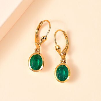 Smaragd Triplett Quarz Ohrringe - 3,07 ct.