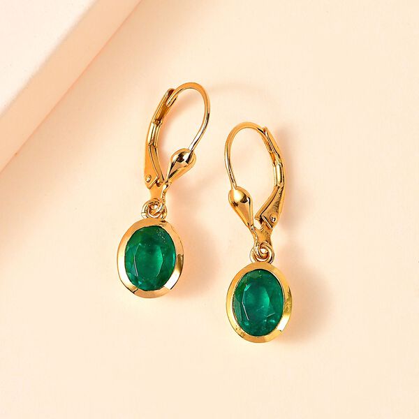 Smaragd Triplett Quarz Ohrringe - 3,07 ct. image number 2
