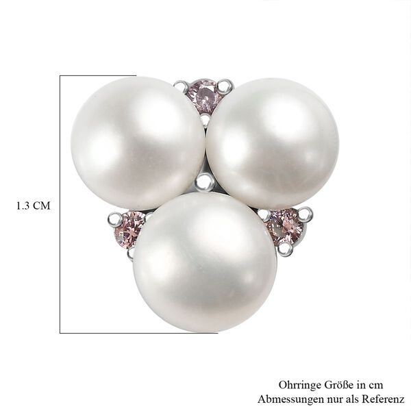 EverTrue Süßwasserperle und rosa Zirkonia Ohrringe image number 4