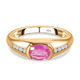Ilakaka rosa Saphir und Zirkon-Ring - 1,23 ct.