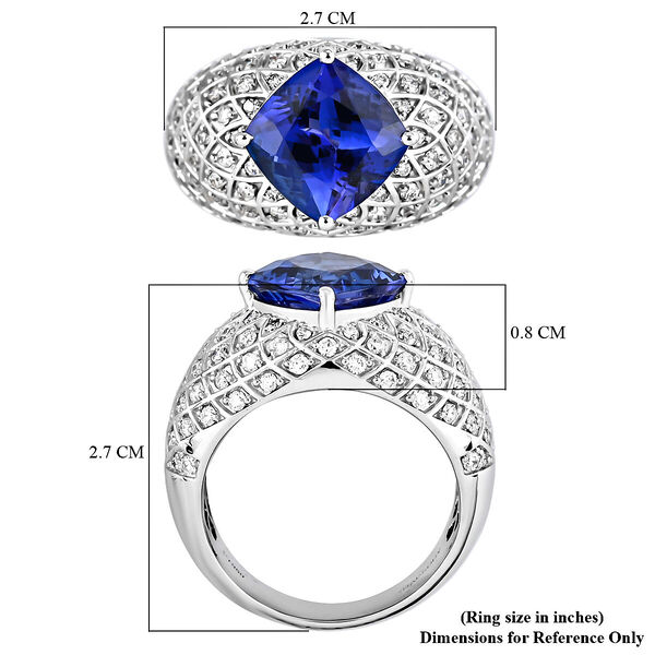 RHAPSODY AAAA Tansanit und VS EF Diamant-Ring in 950 Platin - 7 ct. image number 4