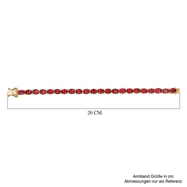 Lab Created Padparadscha-Saphir Armband ca. 19 cm 925 Silber 750 Gelbgold Vermeil ca. 38,98 ct. image number 5