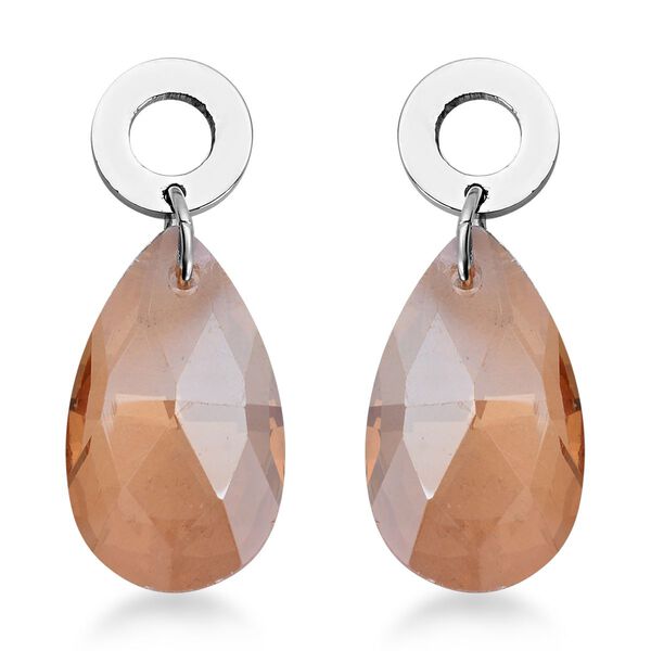 Champagner Glas-Ohrringe und Anhänger mit Kette, Edelstahl image number 5