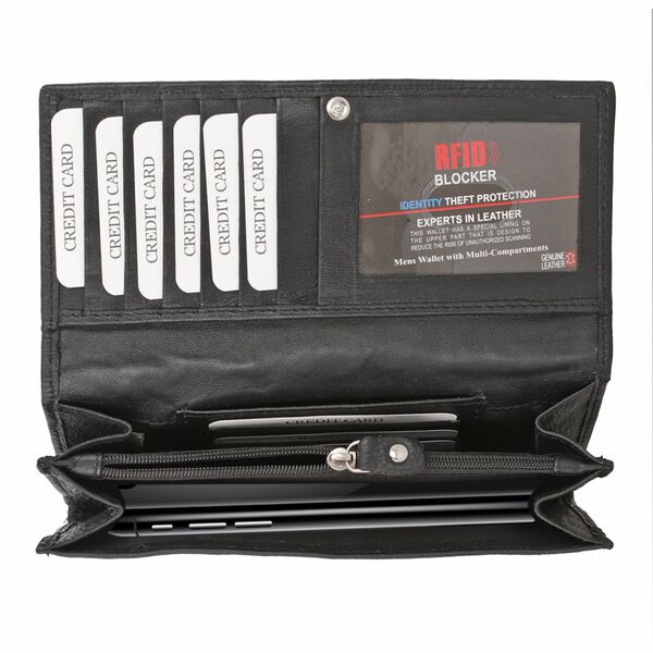 Moderne Geldb&ouml;rse aus 100% echtem Leder mit RFID Schutz, Schwarz image number 7