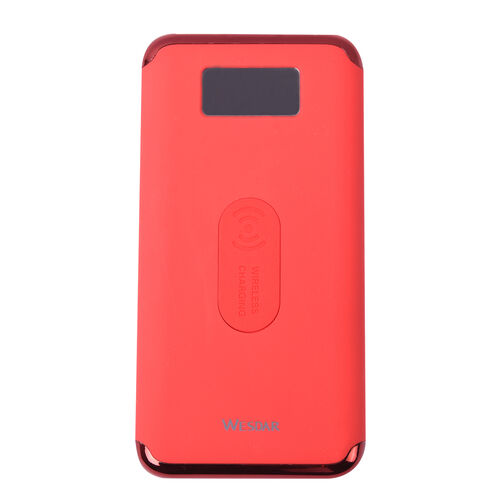 Kabellose PowerBank mit Bildschirmanzeige, 10000mAh, Rot image number 0