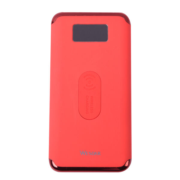 Kabellose PowerBank mit Bildschirmanzeige, 10000mAh, Rot image number 0
