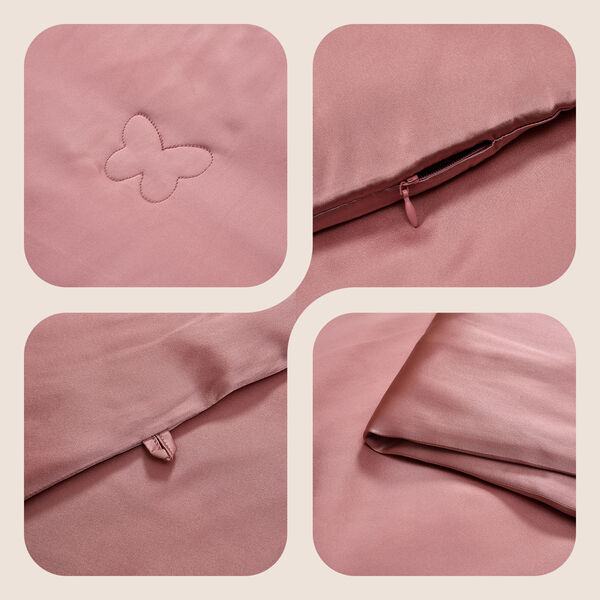 Serenity Night 100% Maulbeerseide Seidendecke mit 350gsm Seidenfüllung, 135x200cm, Altrosa image number 3