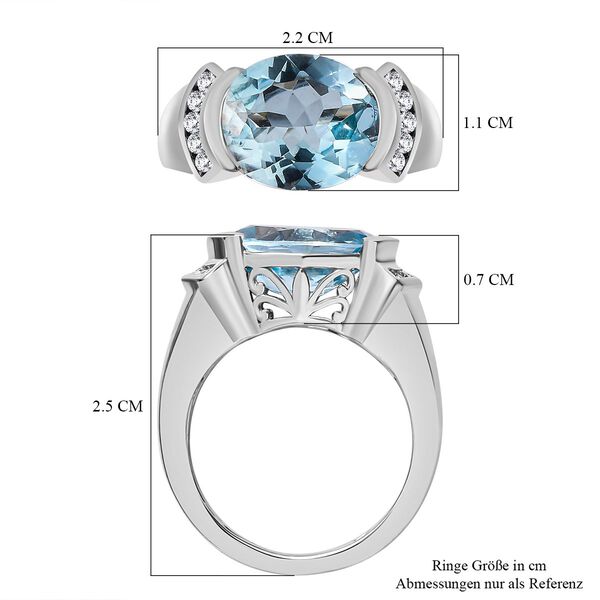 Himmelblauer Topas und Zirkon Ring - 5,55 ct. image number 7