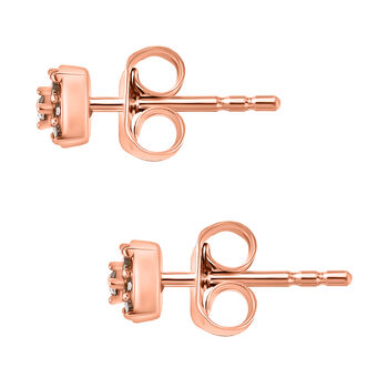 D'Joy Nat&uuml;rlicher Champagner Diamant Ohrringe 925 Silber 750 Ros&eacute;gold Vermeil ca. 0.15 ct