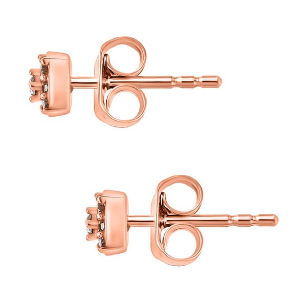 D'Joy Natürlicher Champagner Diamant Ohrringe 925 Silber 750 Roségold Vermeil ca. 0.15 ct image number 3