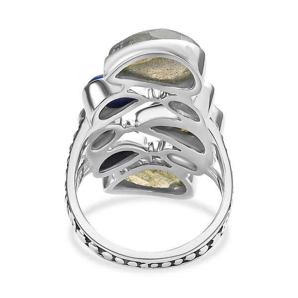 Sajen Silber - Labradorit, Blauer Quarz, Lapislazuli Ring 925 Silber rhodiniert (Gr&ouml;&szlig;e 18.00) ca. 8.59 ct image number 5