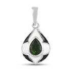 Natürlicher Chromdiopsid Anhänger 925 Silber platiniert 0.6 (Größe 20.00) ca. 0,61 ct