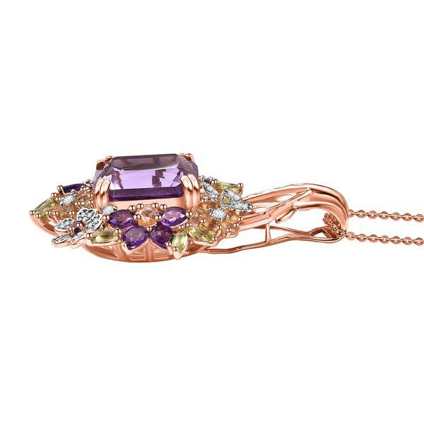 GP Italienische Garten Kollektion - AAA Rose De France Amethyst, Afrikanischer Amethyst Schmuckset 925 Silber 750 Ros&eacute;gold Vermeil ca. 17.45 ct image number 3
