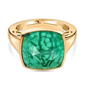 D'Joy Smaragd-Quarz Triplette Ring 925 Silber (Größe 18.00) ca. 9,94 ct