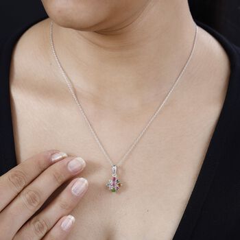 AA Mehrfarbig-Turmalin Anh&auml;nger 925 Silber rhodiniert ca. 0,97 ct.