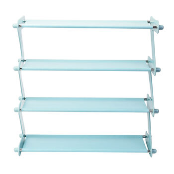 Schuhregal aus Edelstahl und Kunststoff