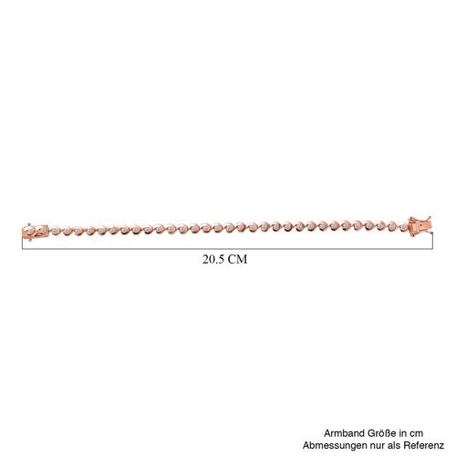 LUXURIANT DIAMOND - Lab Grown Diamant SI Armband ca. 19 cm 925 Silber 750 Roségold Vermeil ca. 2.51 ct image number 4