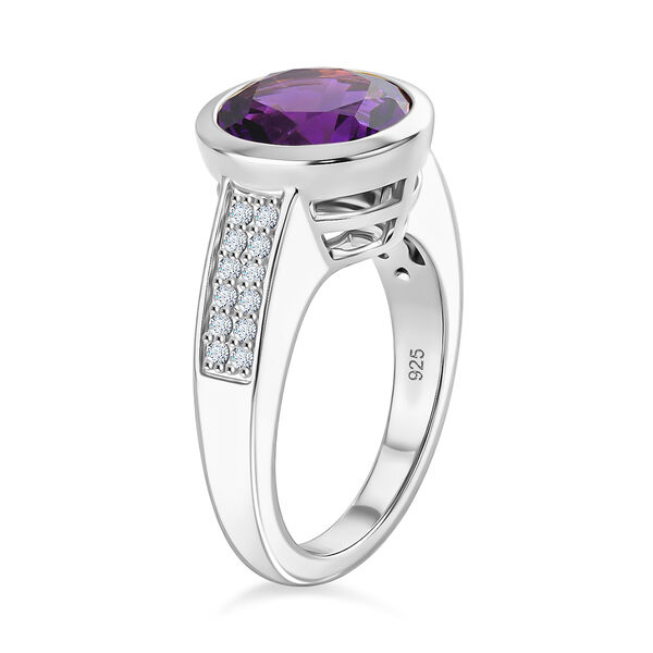 Lusaka Amethyst und Zirkon Ring 925 Silber platiniert  ca. 3,71 ct image number 5