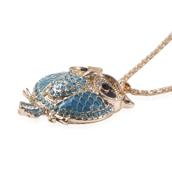 Mehrfarbiger Eulen-Kristall-Anhänger mit 71+5 cm Kette und Spiegel image number 2