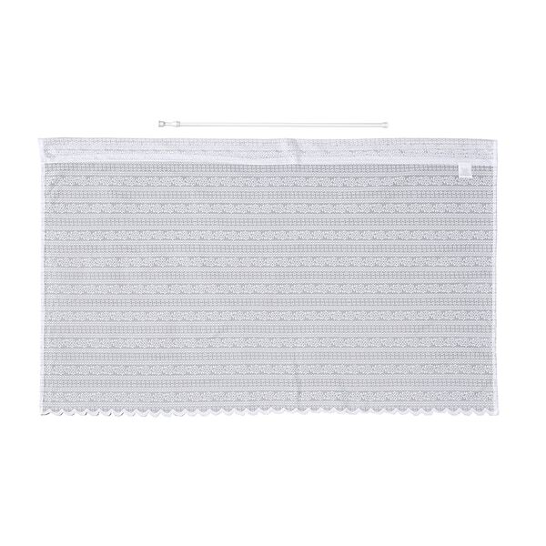 Gardinen mit verstellbarer Metallstange, gestrickter Stoff, 145x90cm, gewebt, kleine Blumen image number 0