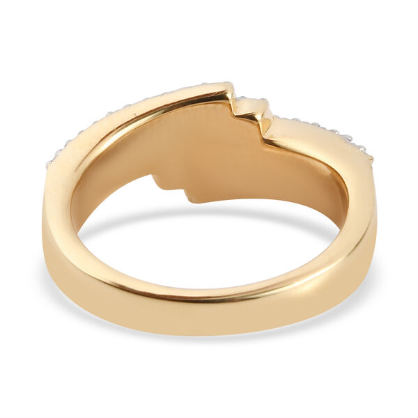 Diamant Bypass Ring 925 Silber Gelbgold Vermeil image number 6