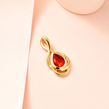 Purpurroter Feueropal Anh&auml;nger, 925 Silber vergoldet ca. 0.47 ct