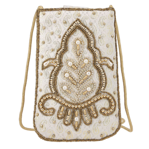 Handgefertigte Handtasche, wei&szlig;