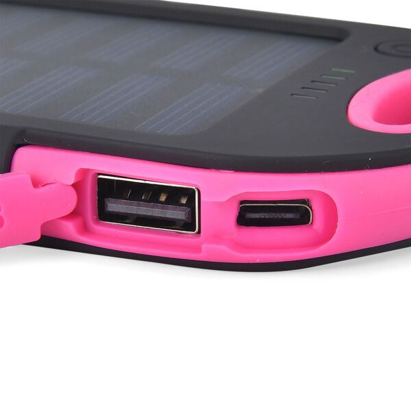 Solarbetriebene Powerbank mit USB Anschluss, Pink image number 10