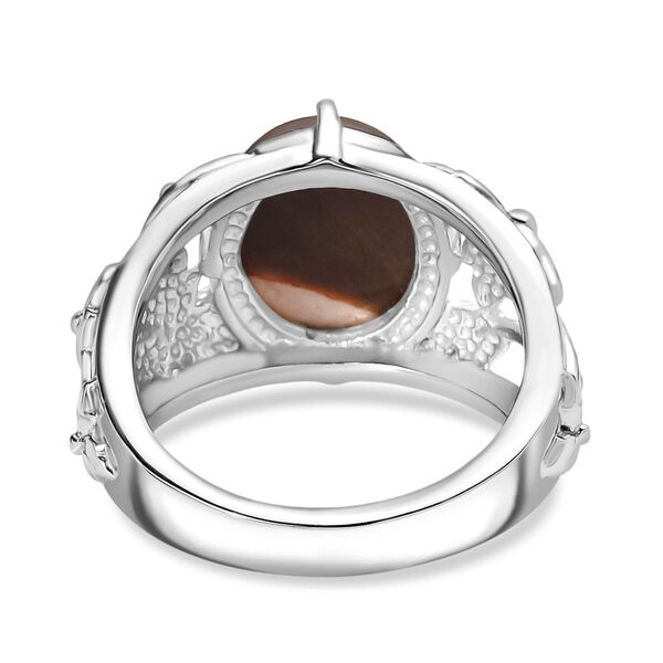 Der Schimmer der Natur - Erdnuss Holz Jaspis Ring 316L Edelstahl (Gr&ouml;&szlig;e 21.00) ca. 4.15 ct image number 5