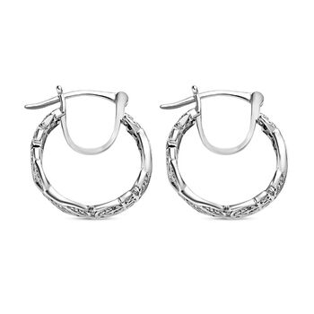 ALLORO platinierte Silber-Creolen mit Diamantakzenten