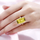Ouro Verde-Quarz und weißer Zirkon-Ring, 925 Silber vergoldet  ca. 16,38 ct image number 2