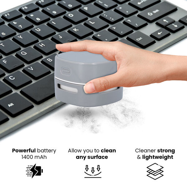 Mini-Tischstaubsauger, grau image number 3