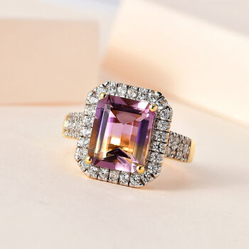 AAA Ametrin und Zirkon Ring - 5,73 ct.