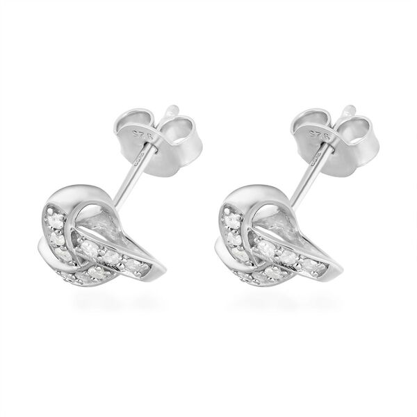 Wei&szlig;e Diamant-Ohrringe, 925 Silber platiniert - 0,25 ct. image number 4