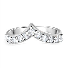 Moissanit Ring 925 Silber rhodiniert (Größe 17.00) ca. 0,68 ct